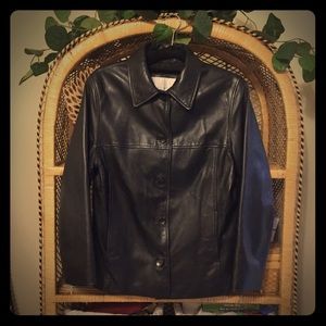 Nine West black leather jacket